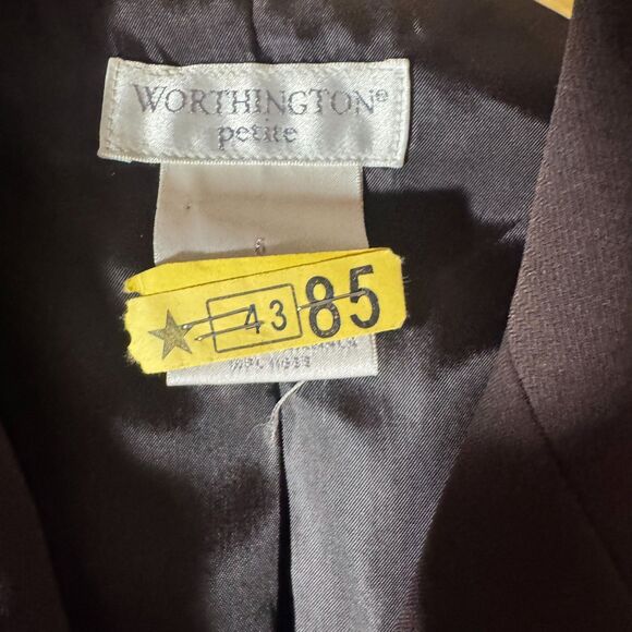Vintage Worthington Petite Brown Classic Blazer with Faux Pockets - Picture 4 of 6